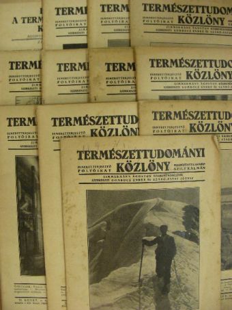 Természettudományi Közlöny 1940. (nem teljes évfolyam)/Pótfüzet a Természettudományi Közlönyhöz 1940. (nem teljes évfolyam) [antikvár]