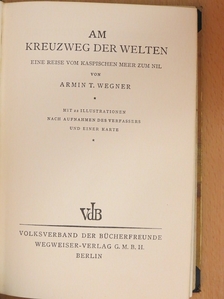 Armin T. Wegner - Am Kreuzweg der Welten [antikvár]