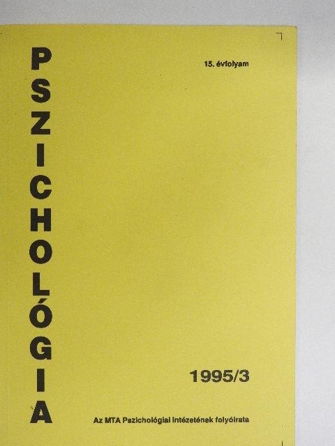 Bakon Ildikó - Pszichológia 1995/3. [antikvár]