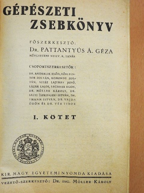 Dr. Györki József - Gépészeti zsebkönyv I. (töredék) [antikvár]