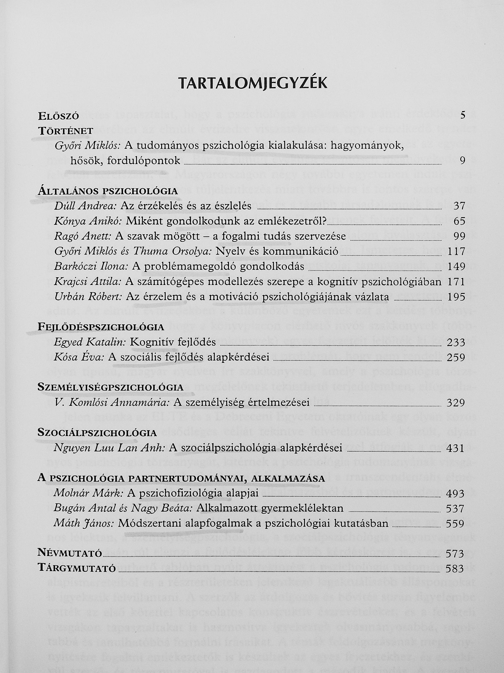 Dúll Andrea - Fejezetek a pszichológia alapterületeiből [antikvár]
