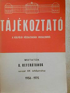 Tájékoztató a külföldi közgazdasági irodalomról/Mutatók [antikvár]