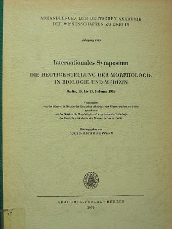 S. Krompecher - Die Heutige Stellung Der Morphologie in Biologie und Medizin [antikvár]