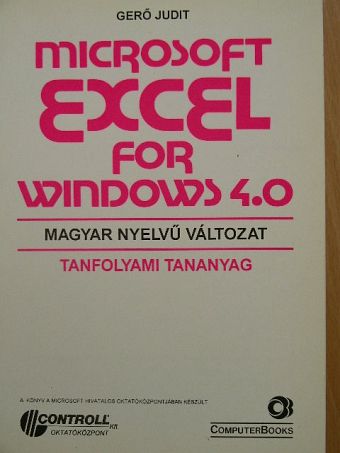 Gerő Judit - Microsoft Excel for Windows 4.0 [antikvár]