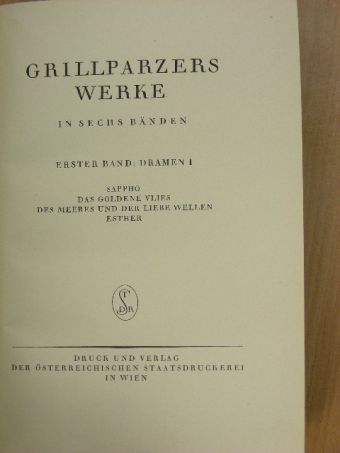 Franz Grillparzer - Grillparzers Werke I. [antikvár]