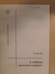 Dr. Szűcs Pál - A vállalati szervezeti rendszer [antikvár]