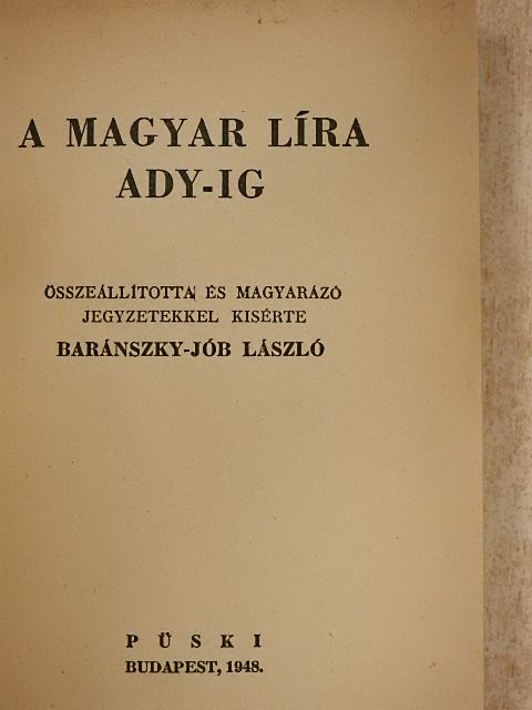 Amade László - A magyar líra Ady-ig [antikvár]