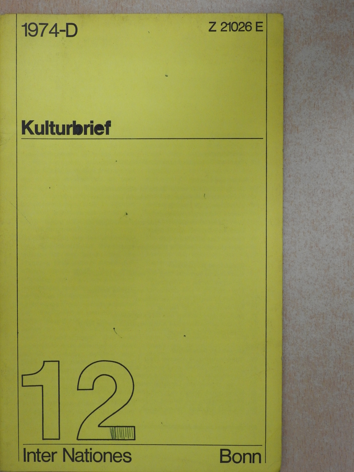 Dr. Franz Thoma - Kulturbrief Dezember 1974 [antikvár]