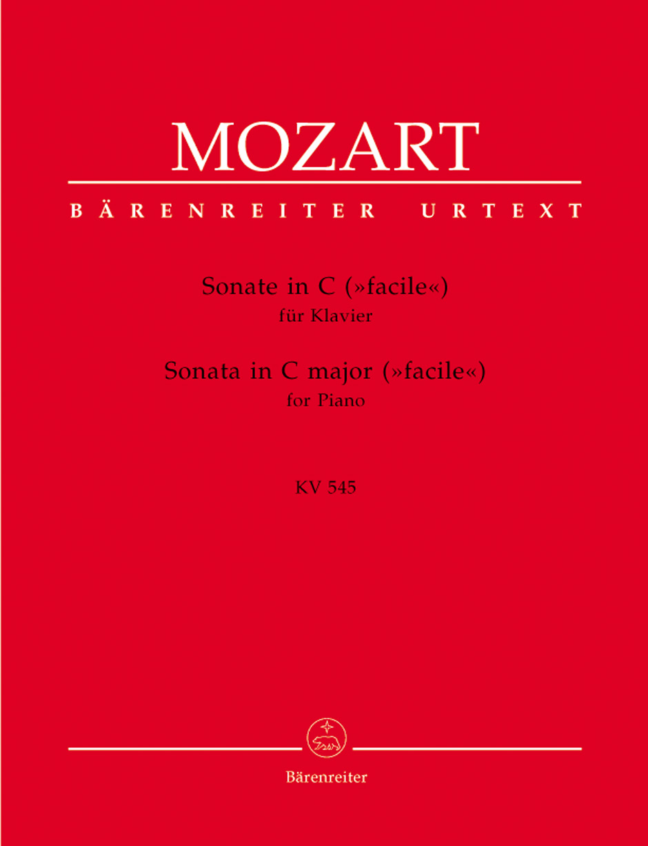 MOZART, W,A, - SONATE IN C "FACILE" FÜR KLAVIER KV 545 URTEXT MIT FINGERSAETZEN