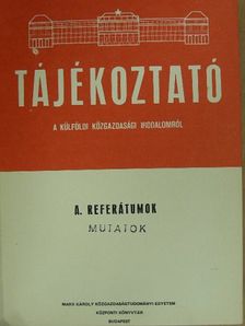 Tájékoztató a külföldi közgazdasági irodalomról 1981. I. ("A" sorozat) (fél évfolyam) [antikvár]