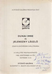 Meghívó Dunai Imre és Jelenszky László grafikusművészek kiállítására [antikvár]