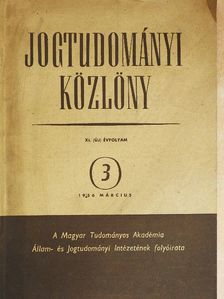 Jogtudományi Közlöny 1956. március [antikvár]