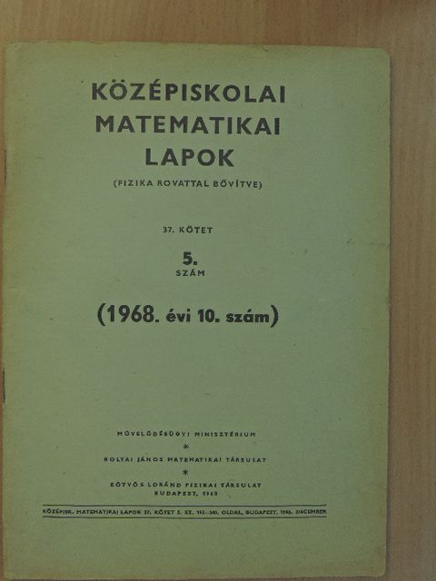 Gaál István - Középiskolai matematikai lapok 1968/10. [antikvár]