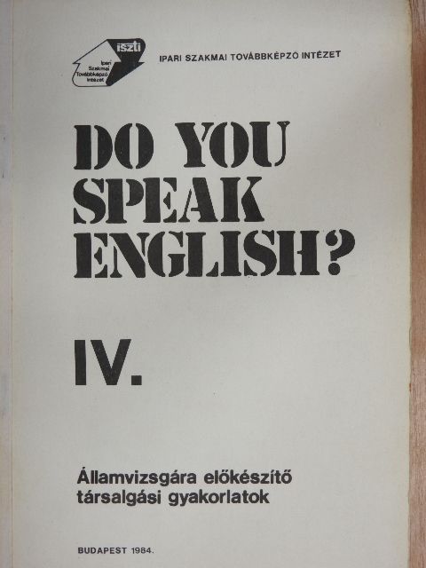 Caroline Bodóczky - Do You Speak English? IV. [antikvár]