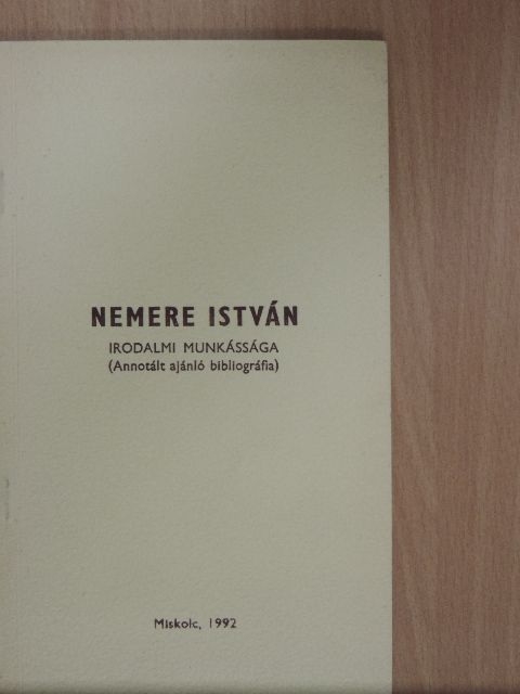 Nemere István irodalmi munkássága [antikvár]