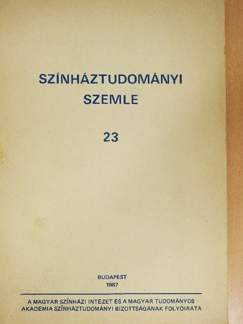 Kiss Eszter - Színháztudományi szemle 23 [antikvár]