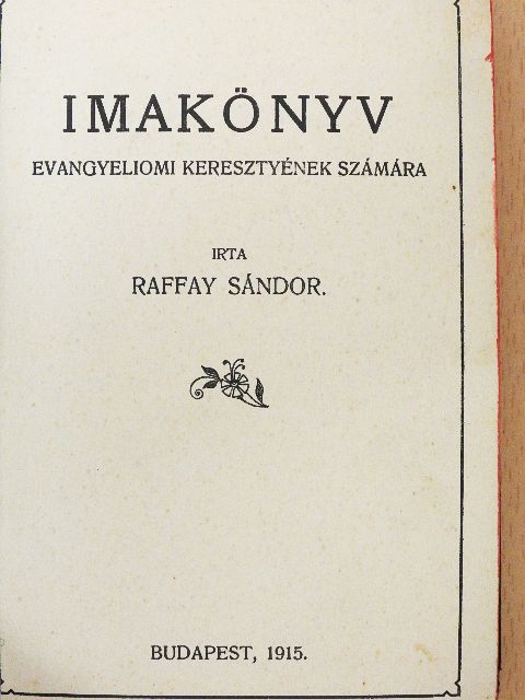 Raffay Sándor - Imakönyv [antikvár]