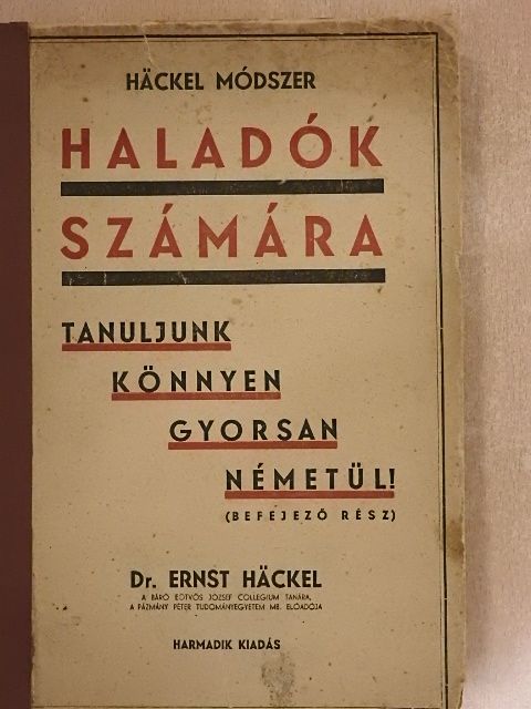 Dr. Ernst Häckel - Tanuljunk könnyen, gyorsan németül! [antikvár]