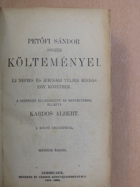 Petőfi Sándor - Petőfi Sándor összes költeményei [antikvár]