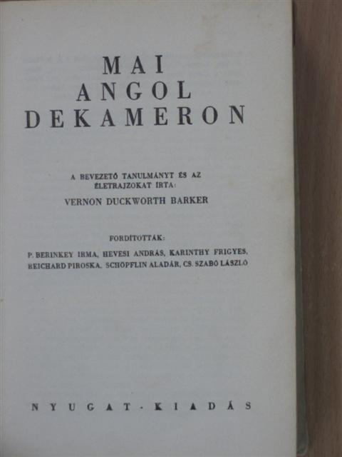 Aldous Huxley - Mai angol dekameron [antikvár]