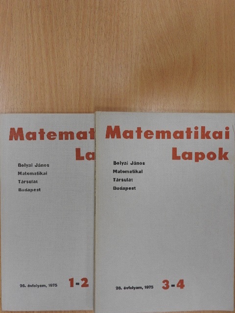 Ádám András - Matematikai Lapok 1975/1-4. [antikvár]
