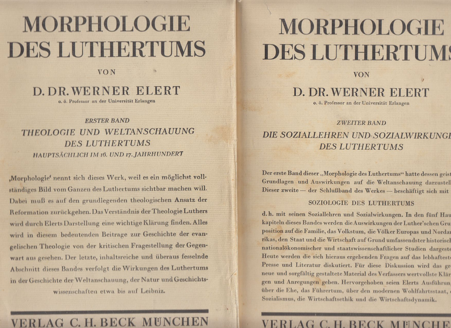 Werner Elert - Morphologie des Luthertums I-II. [antikvár]