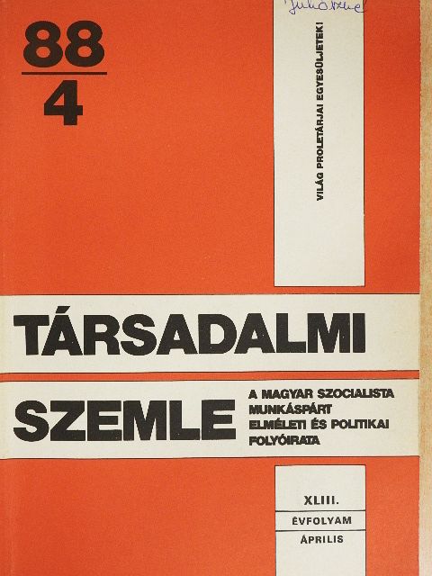 Benke Valéria - Társadalmi Szemle 1988. április [antikvár]