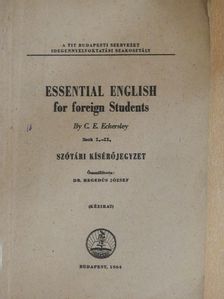 C. E. Eckersley - Essential English for Foreign Students I-II. [antikvár]