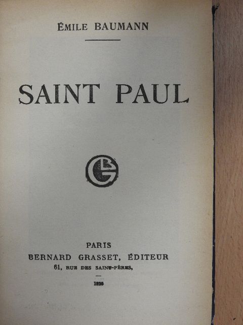 Émile Baumann - Saint Paul [antikvár]