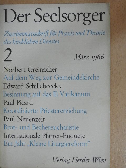 Edward Schillebeeckx - Der Seelsorger März 1966 Heft 2 [antikvár]