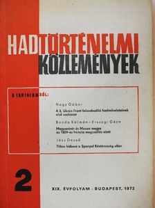 Benda Kálmán - Hadtörténelmi Közlemények 1972/2. [antikvár]
