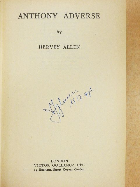 Hervey Allen - Anthony Adverse I-III. [antikvár]