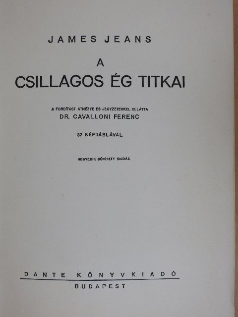 James Jeans - A csillagos ég titkai [antikvár]