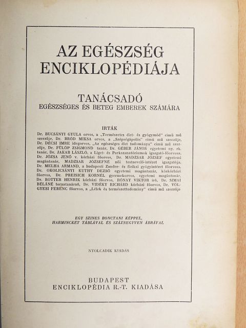 Dr. Bród Miksa - Az egészség enciklopédiája [antikvár]