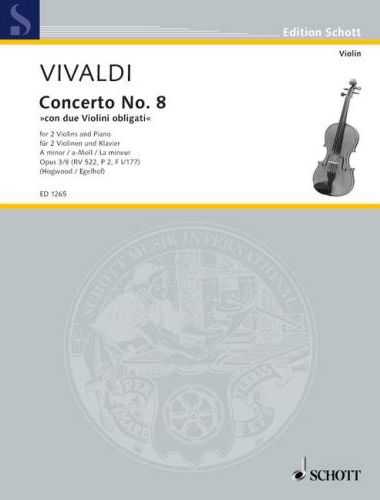 Vivaldi - CONCERTO FOR 2 VIOLINS AND PIANO A MINOR OP.3/8 (RV 522, P 2, F I/177)  (HOGWOOD / EGELHOF)