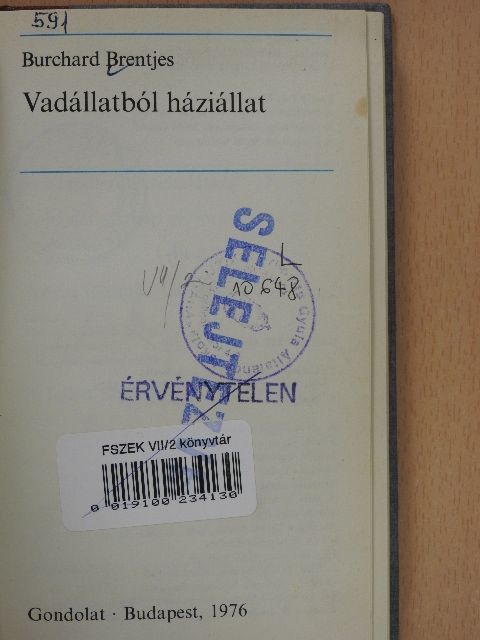 Burchard Brentjes - Vadállatból háziállat [antikvár]