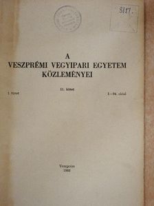 G. Hagen - A Veszprémi Vegyipari Egyetem közleményei 11/1. [antikvár]
