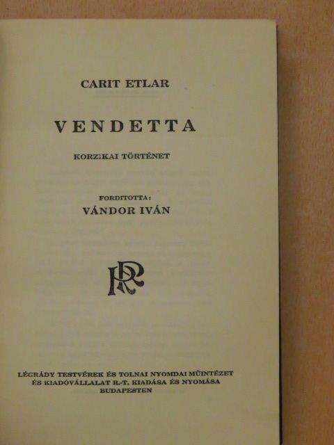 Carit Etlar - Vendetta [antikvár]