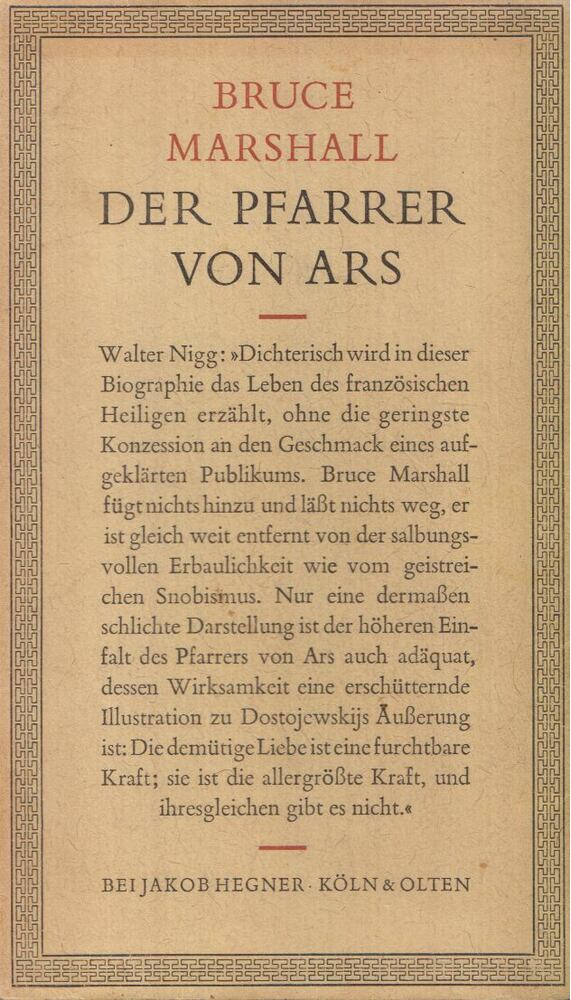Bruce Marshall - Der Pfarrer von Ars [antikvár]