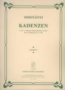 DOHNÁNYI - KADENZEN ZU W.A.MOZART`S KLAVIERKONZERT ES-DUR KV 365 FÜR 2 KLAVIERE,REPRIN