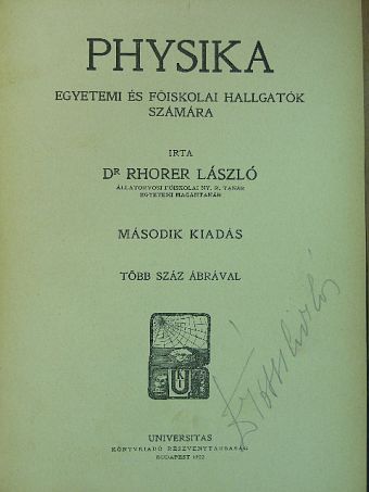 Dr. Rhorer László - Physika [antikvár]