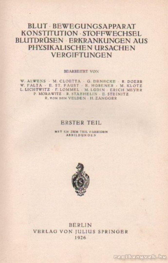 Mohr, L., Staehelin, R. - Handbuch der inneren Medizin [antikvár]