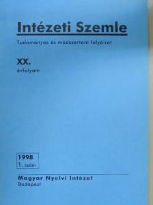 Bori István - Intézeti Szemle 1998/1. [antikvár]