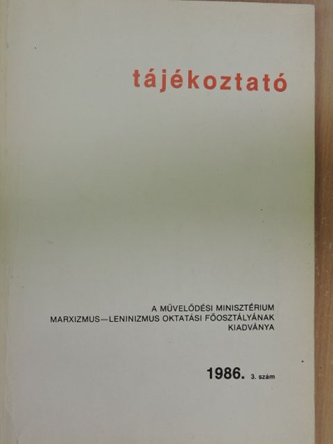 Hársing László - Tájékoztató 1986/3. [antikvár]