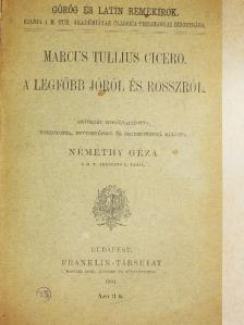Marcus Tullius Cicero - A legfőbb jóról és rosszról [antikvár]