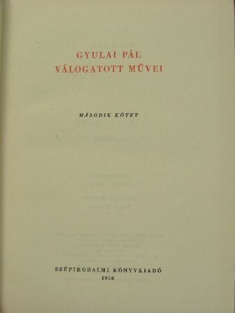 Gyulai Pál - Gyulai Pál válogatott művei II. [antikvár]