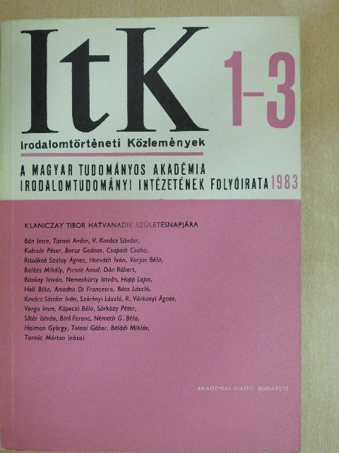 Balázs Mihály - Irodalomtörténeti Közlemények 1983/1-3. [antikvár]