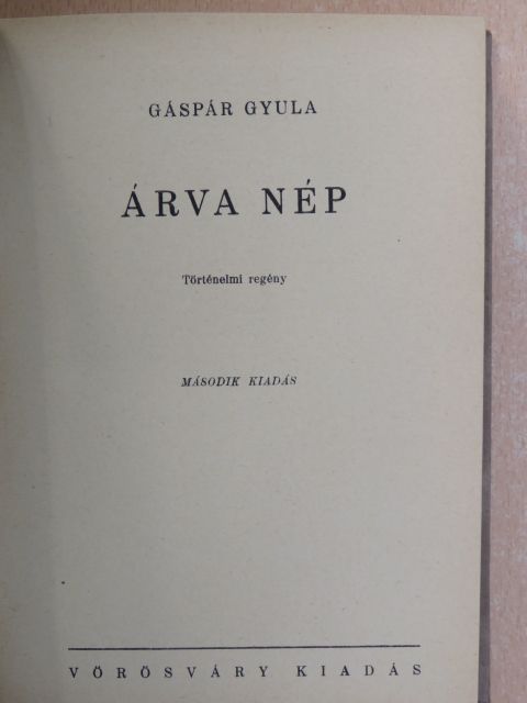Gáspár Gyula - Árva nép [antikvár]