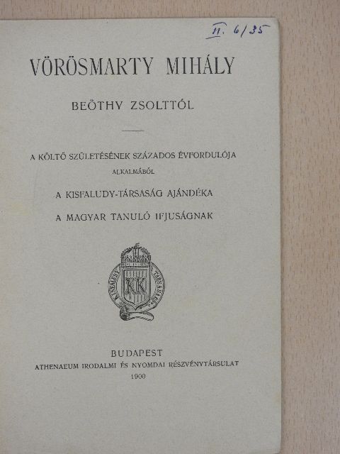 Beöthy Zsolt - Vörösmarty Mihály [antikvár]