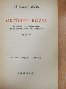 Ráth-Végh István - Októberi rózsa [antikvár]